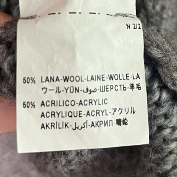 Sisley Grey Wool Blend Knit Open Front Long Cardigan Coat OS - Picture 9 of 15